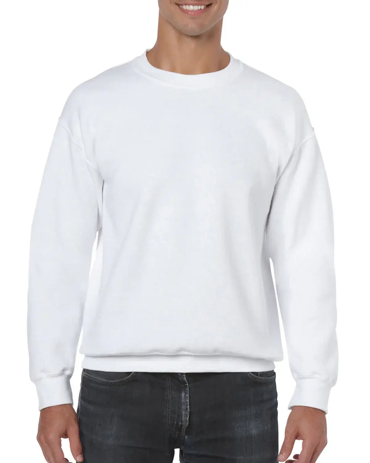 White Gildan Heavy Blend 18000 Sweatshirt