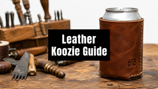 Custom Leather Koozie Guide from Blank to Finished Press